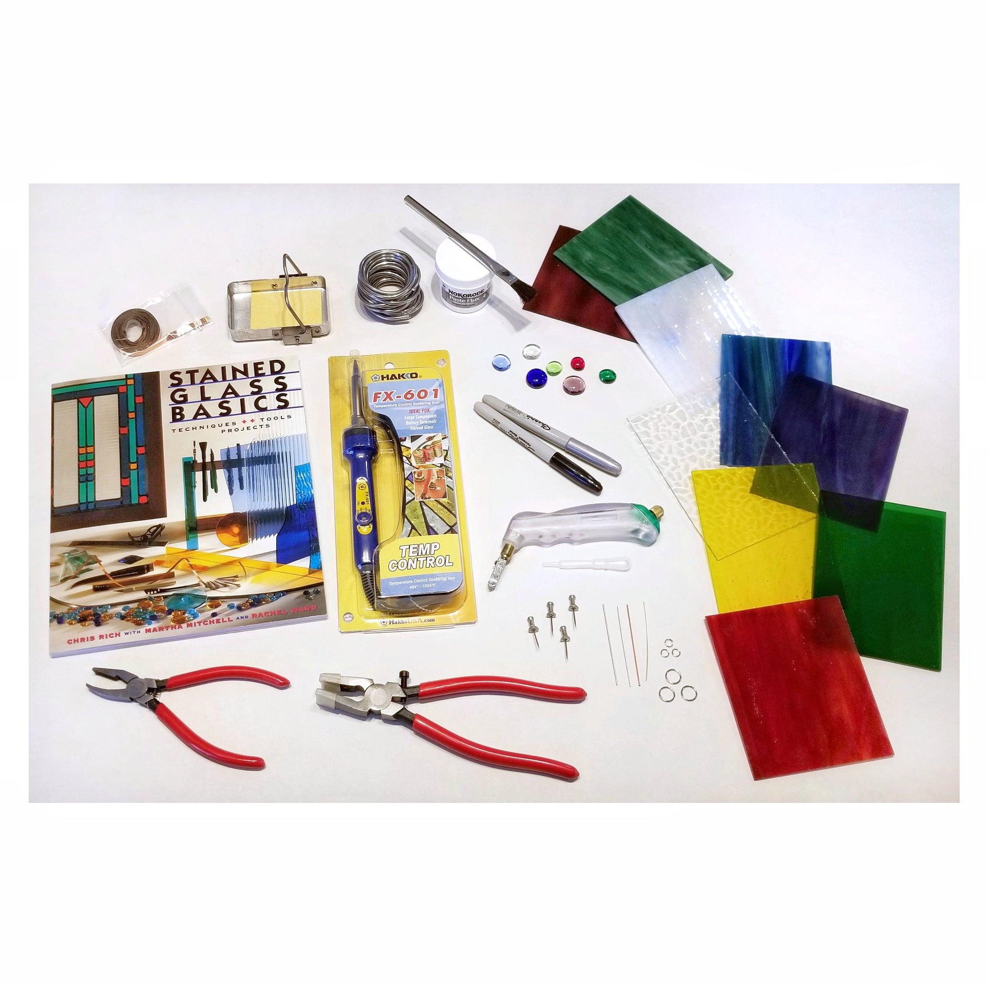 Premium Stained Glass Start-Up Kit,5/8 & 1 Grinder Bits,Includes Glass  Grinder,Circle Cutter Tools,Lead Came Kit For Beginner Tools,Mini Diy
