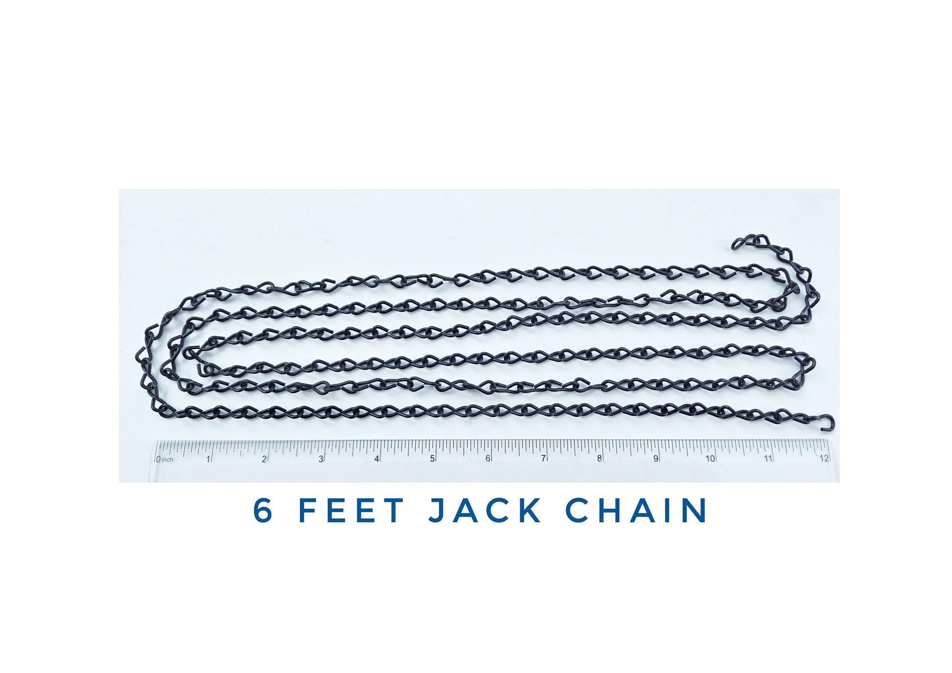 Jack Chain for Stained Glass. Hang Large Suncatchers & Medium Size Panels. Black Metal, 16 gauge. Rated 10 Pounds strength.