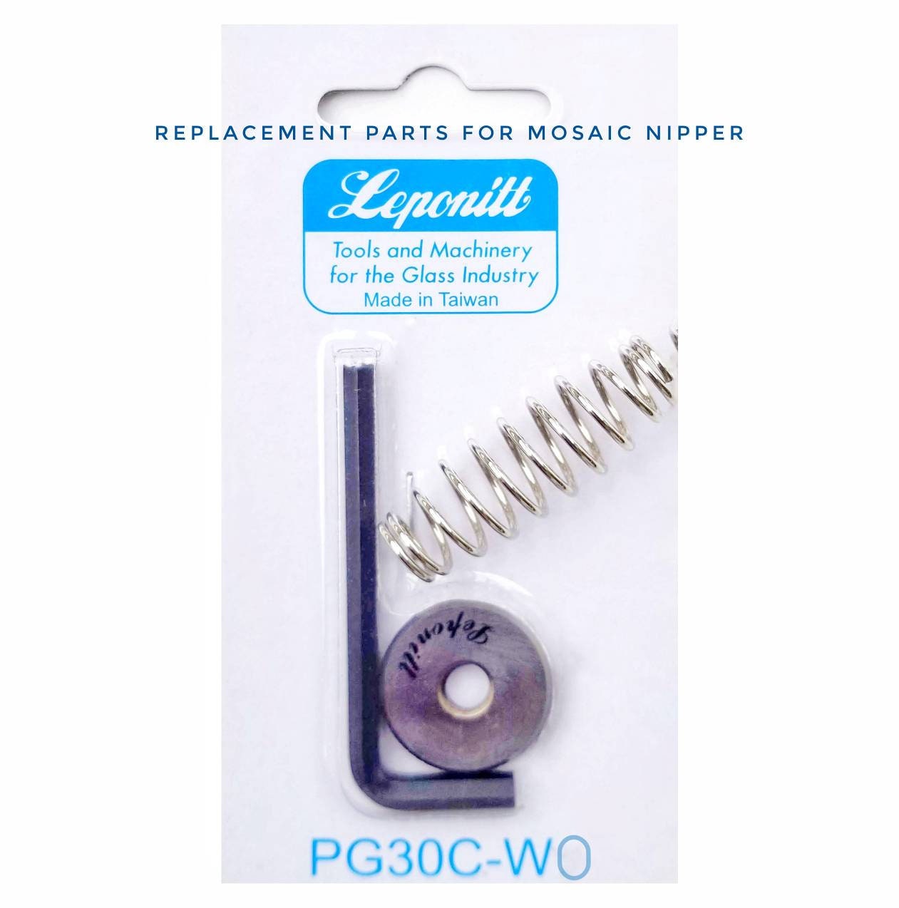 Replacement Wheels & Spring for Mosaic Pliers. Wheeled Blades forces a break where you want it. Liponett Brand, well made.